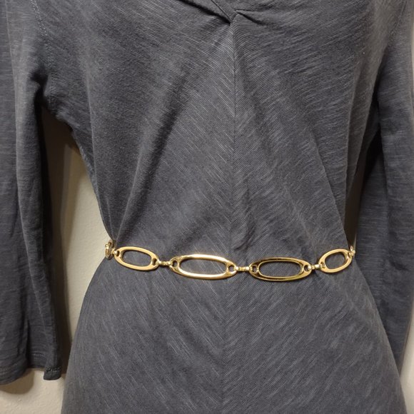 50.5 Inch Gold Tone Metal Belt - Picture 2 of 14